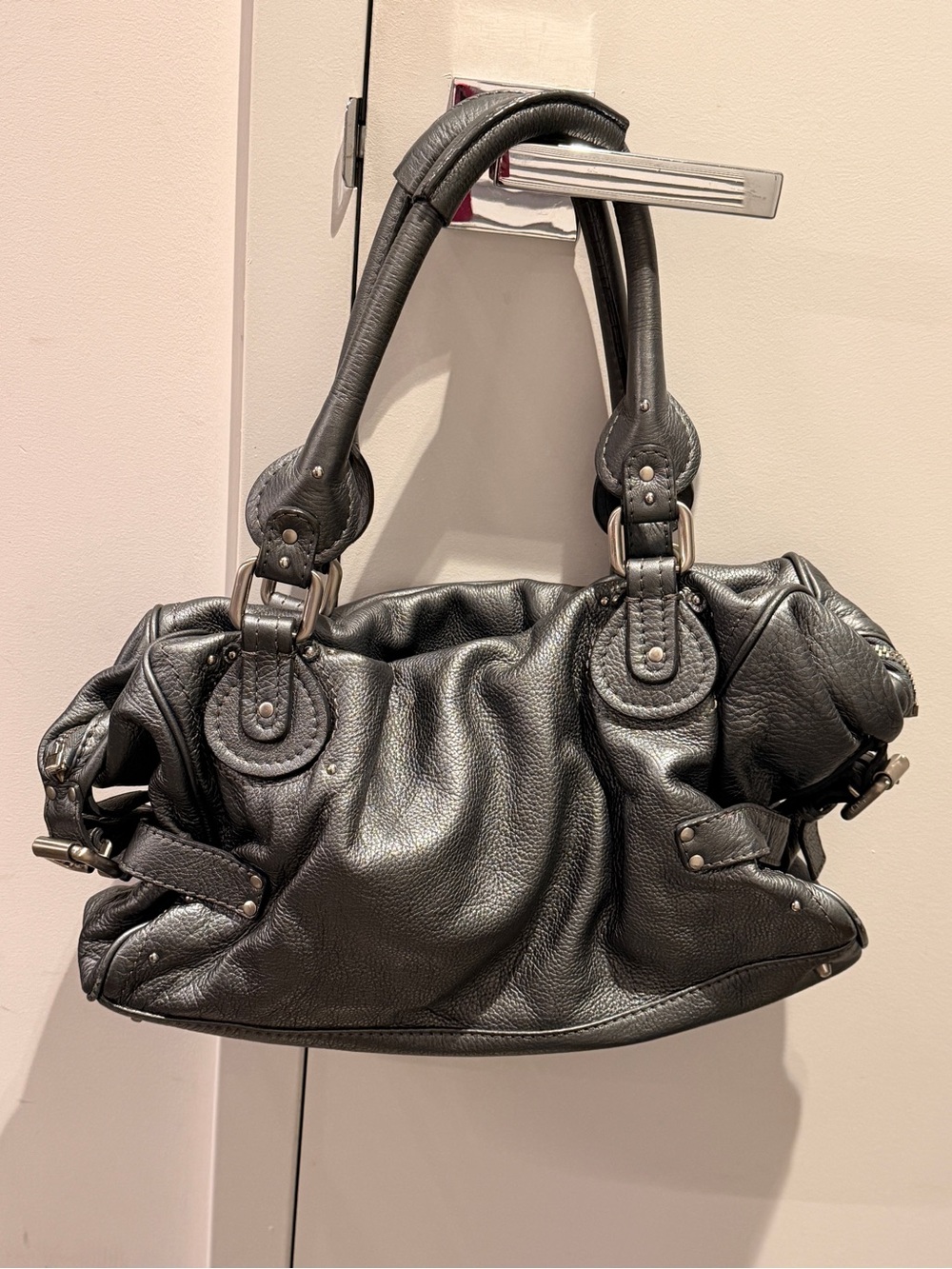 Rare Chloe Paddington Satchel Bag - Gunmetal/Metallic - Picture 3 of 6